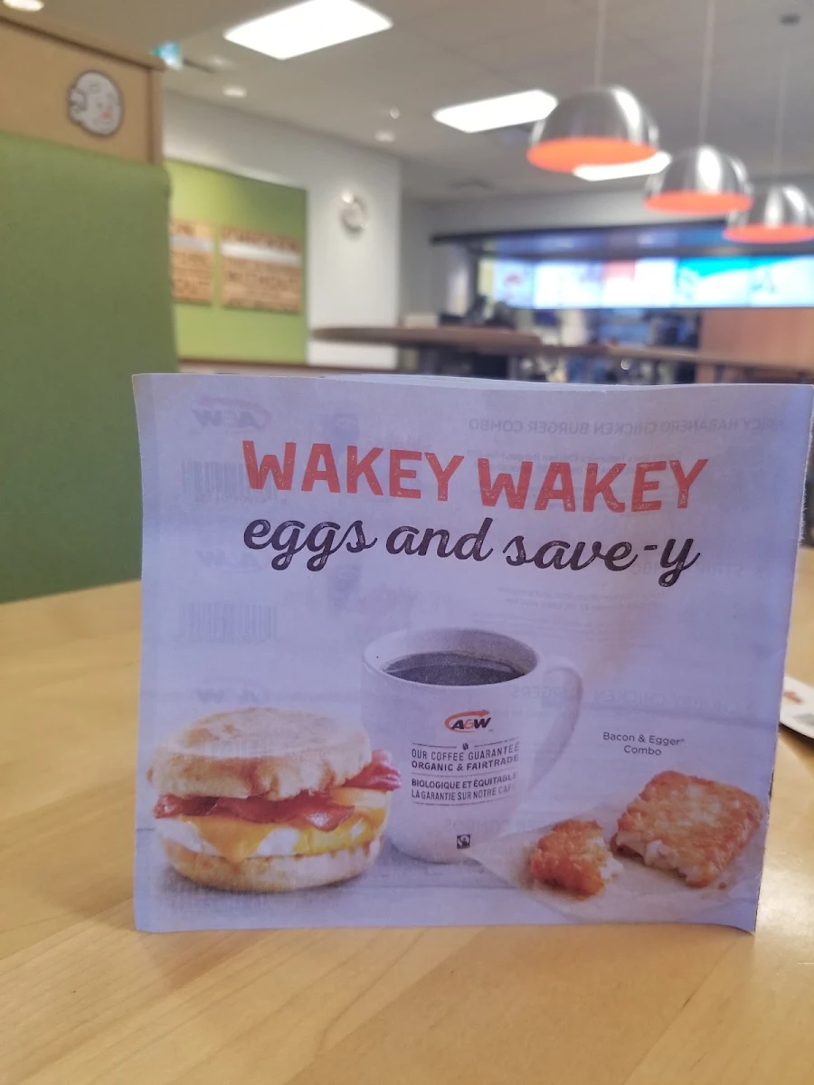 Menu, A&W Canada