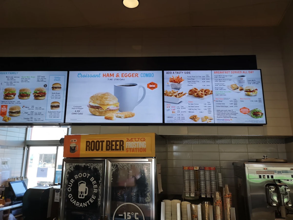 Menu, A&W Canada
