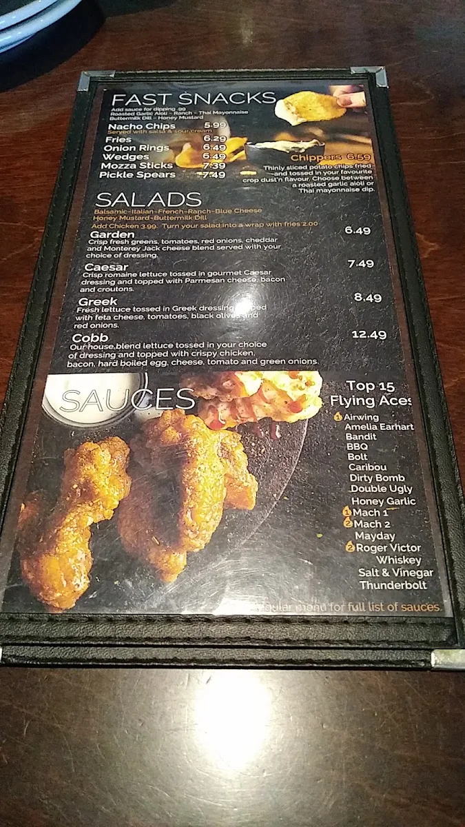 Menu, Wing'n It