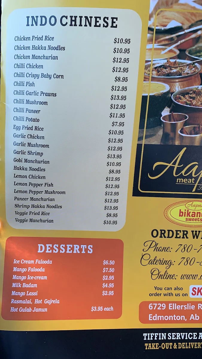 Menu, Aapna Meat Sweets Dosa