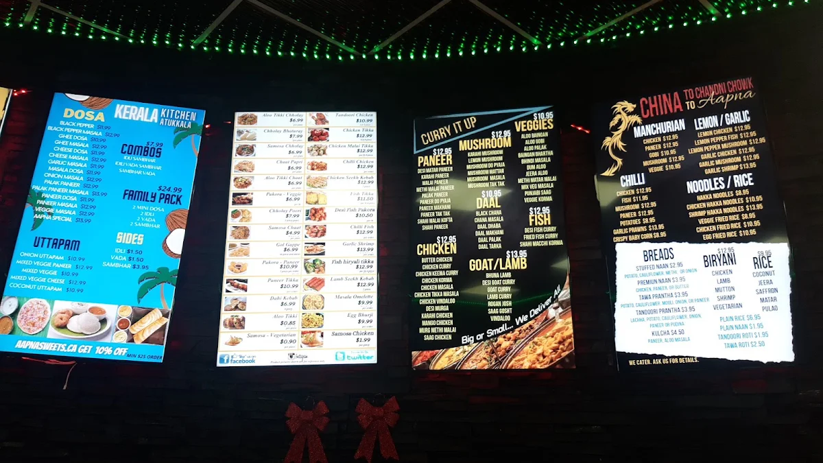 Menu, Aapna Meat Sweets Dosa