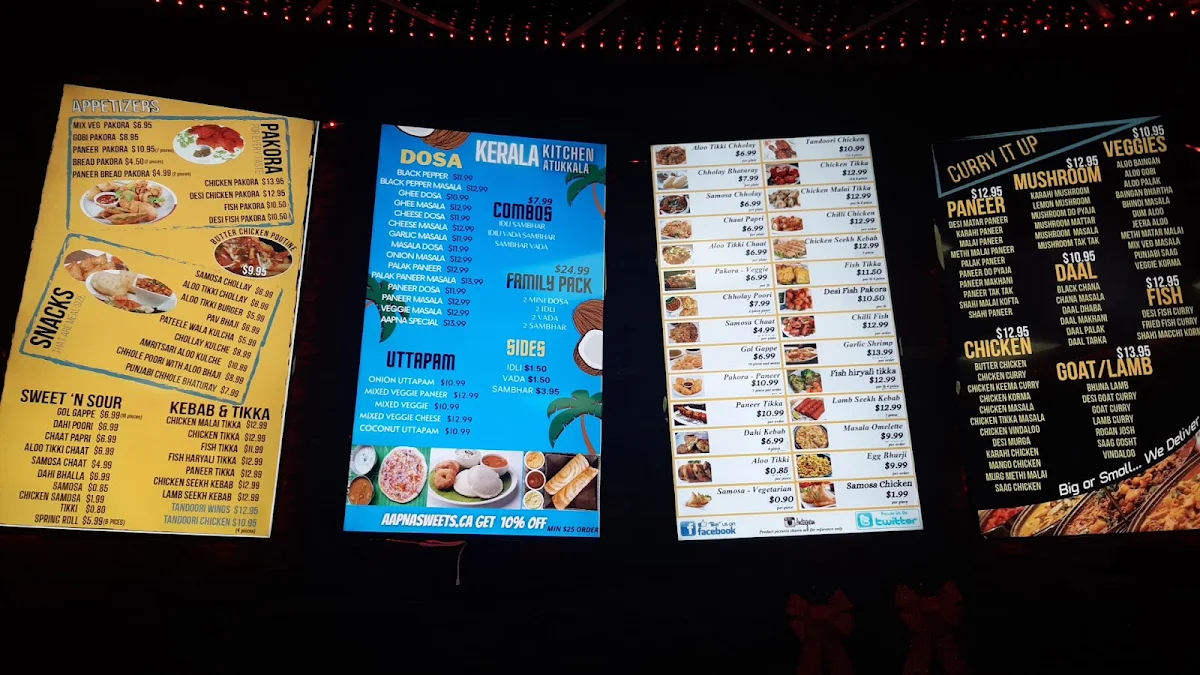 Menu, Aapna Meat Sweets Dosa