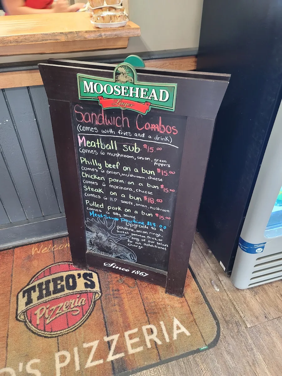 Menu, Theos Pizzeria