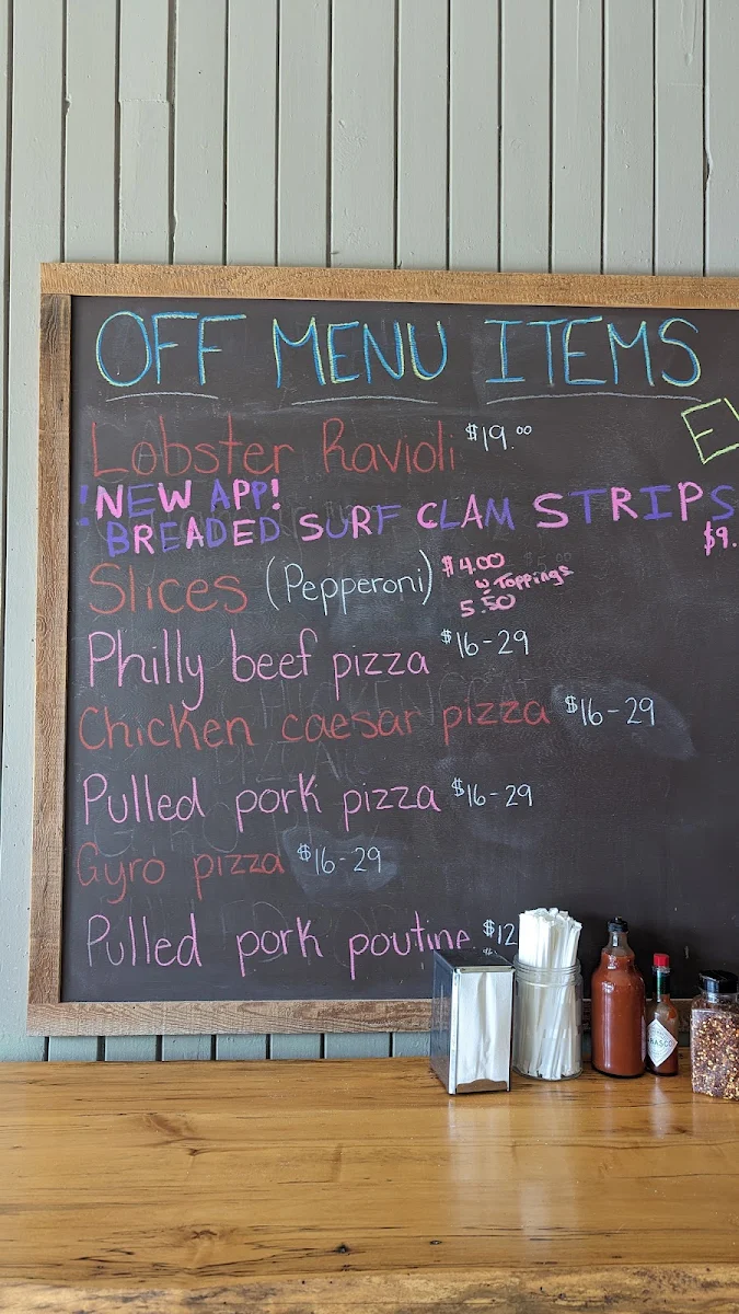 Menu, Theos Pizzeria