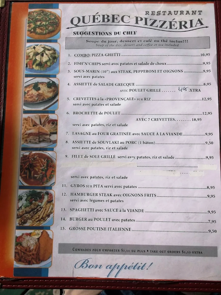 Menu, Kirks burgers