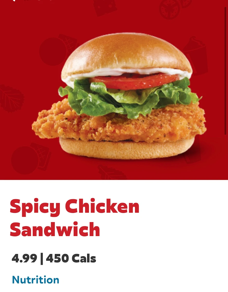 Menu, Wendy's
