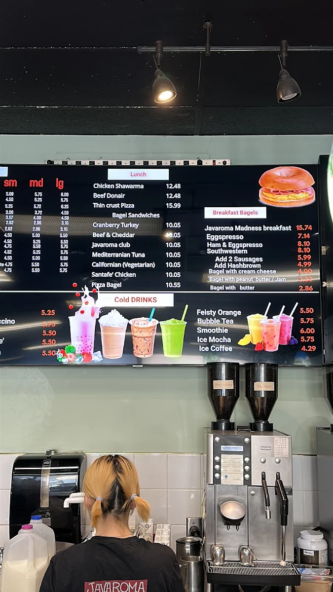 Menu, Javaroma Gourmet Coffee & Tea