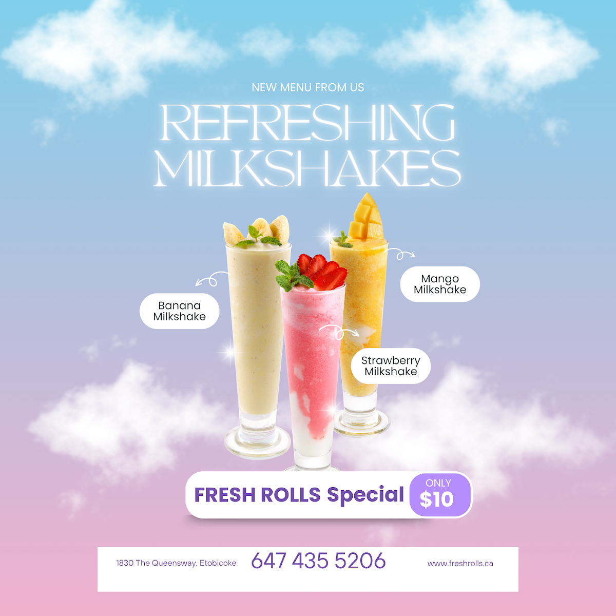 Menu, Fresh Rolls Restaurant