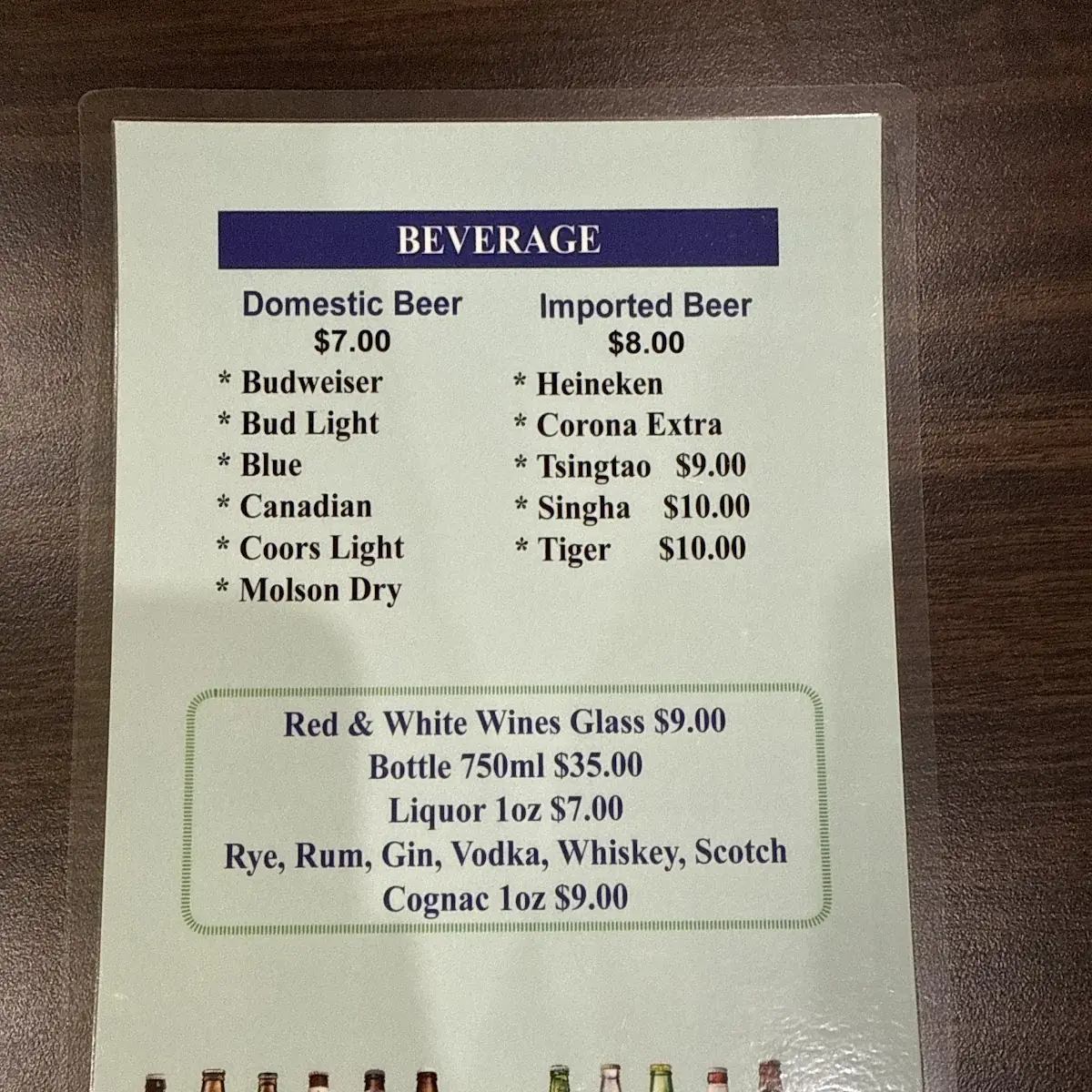 Menu, Pho Hut