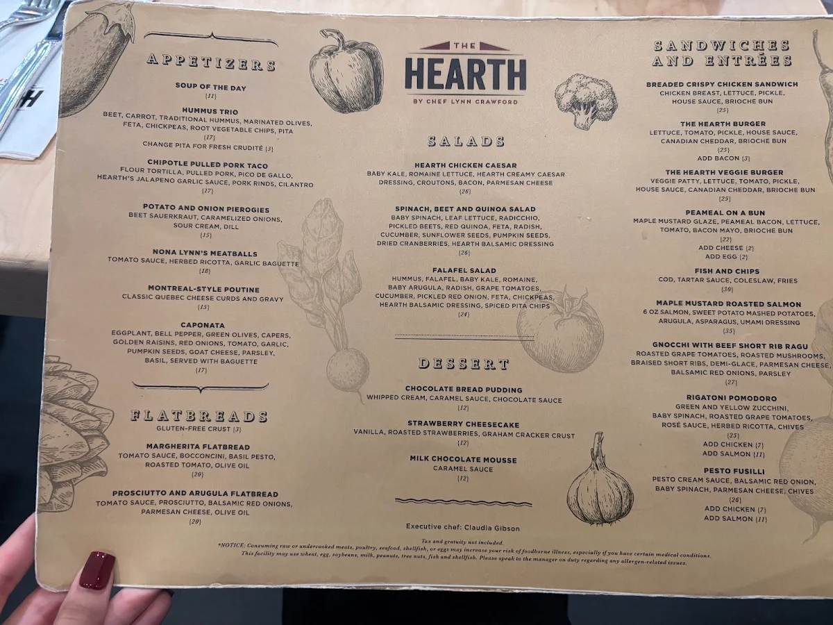 Menu, The Hearth