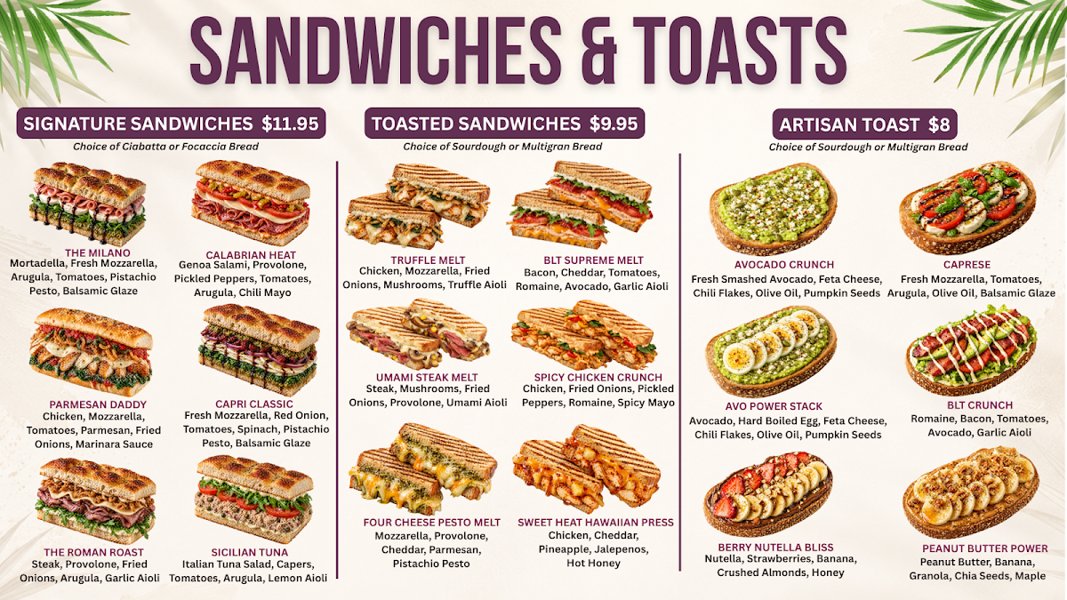 Menu, Blends & Bowls