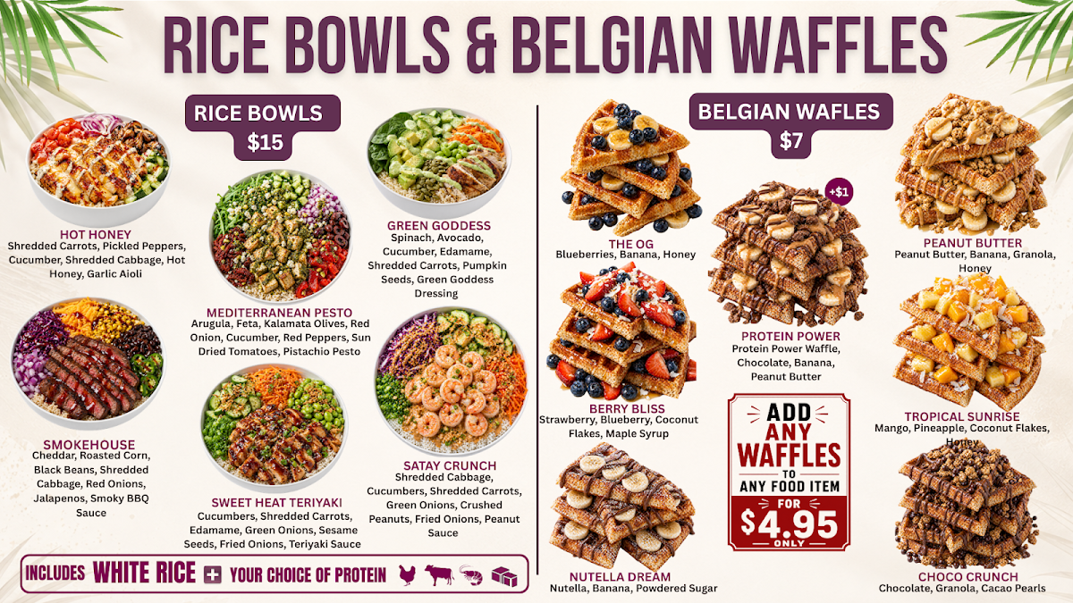 Menu, Blends & Bowls