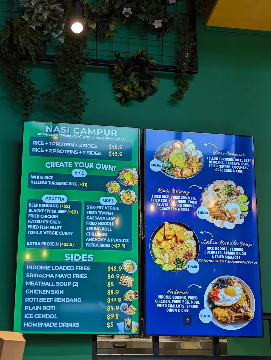 Menu, Abang abang Indonesian Eatery