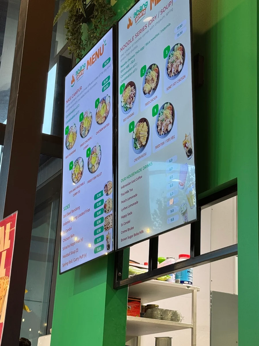 Menu, Abang abang Indonesian Eatery
