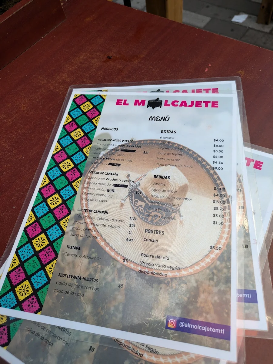 Menu, El Molcajete