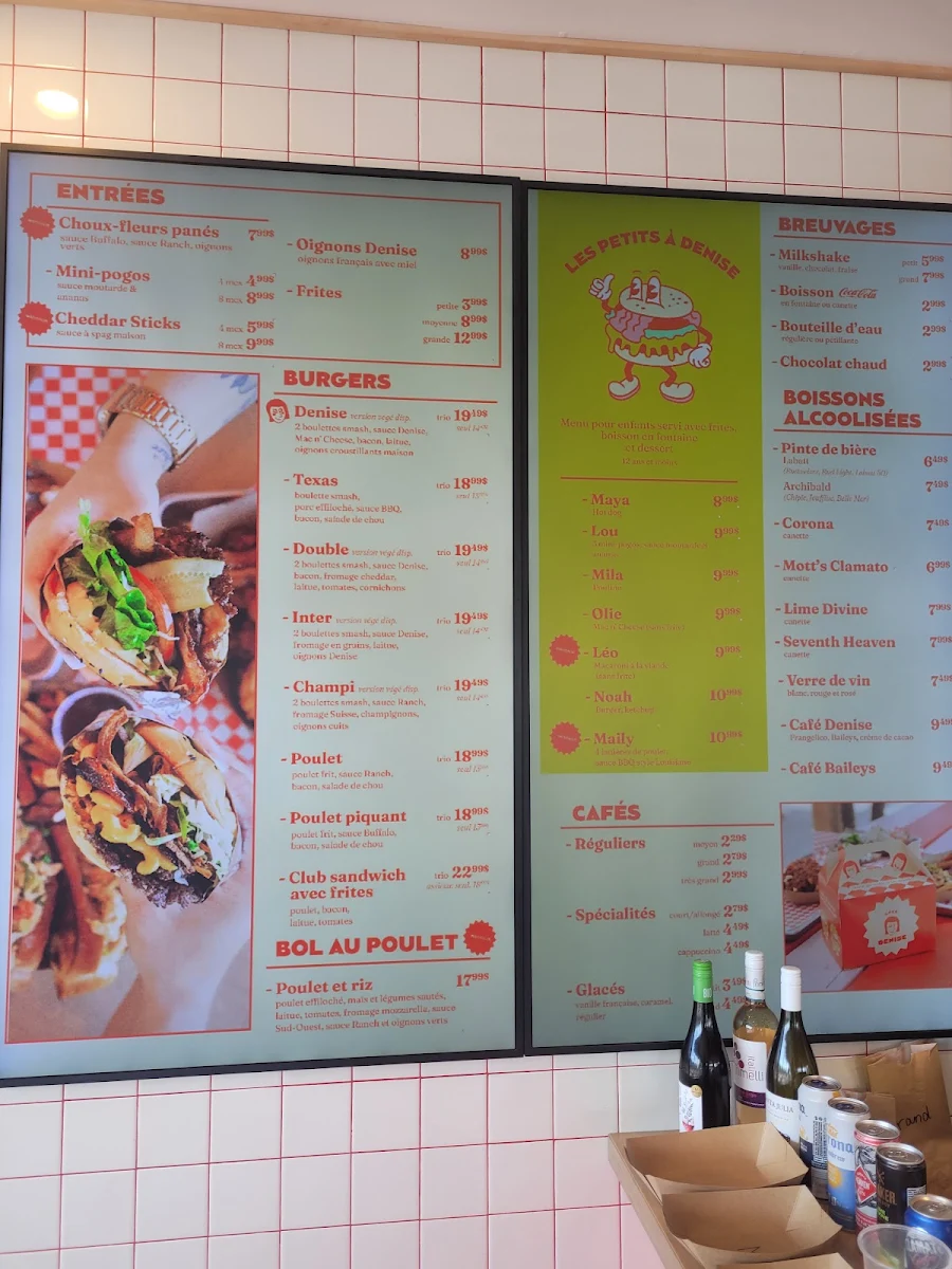 Menu, Chez Denise