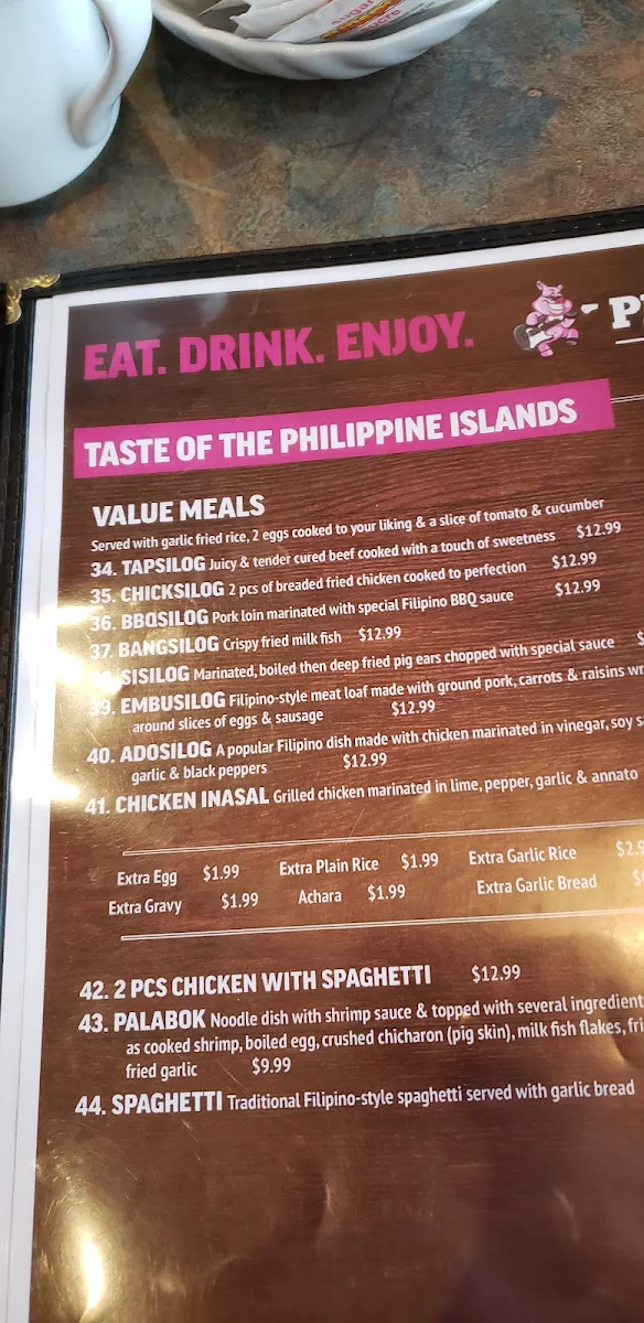 Menu, PIGGY'S PUB & GRILL