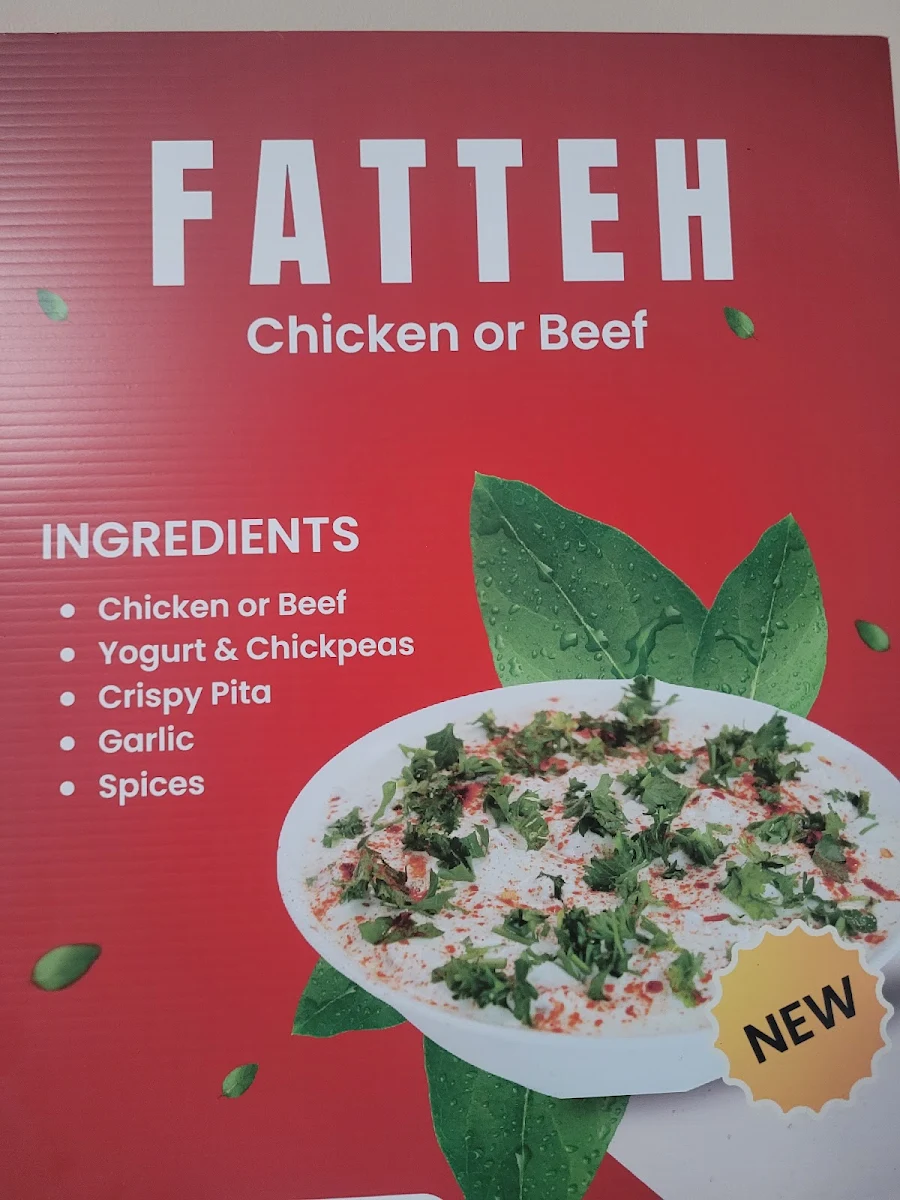 Menu, Shawarma House
