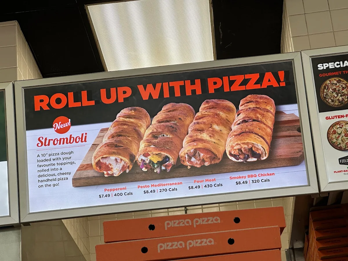 Menu, Pizza Pizza