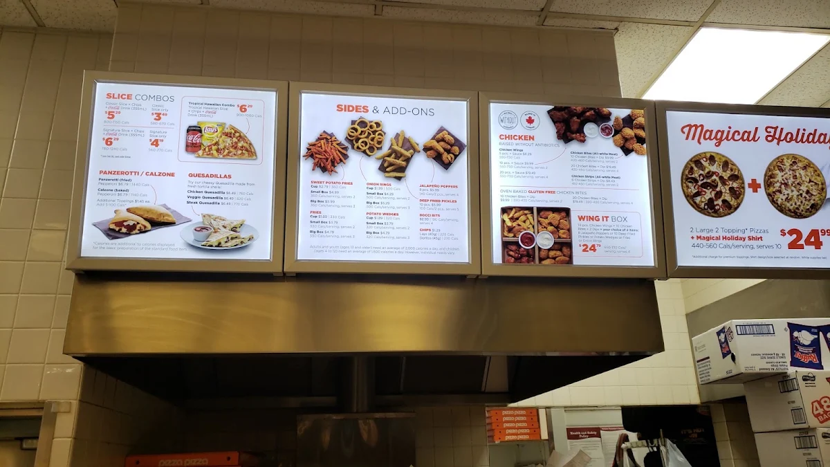 Menu, Pizza Pizza