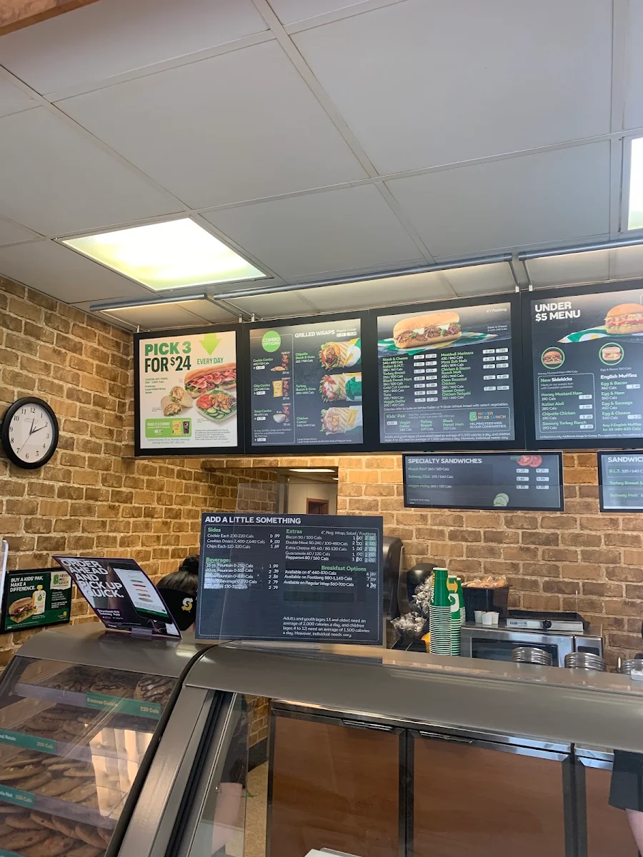 Menu, Subway