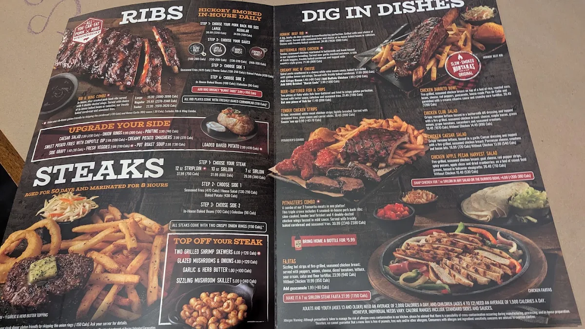 Menu, Montana’s BBQ & Bar