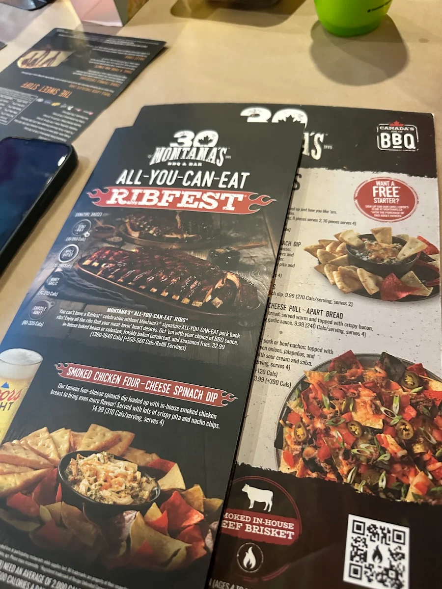 Menu, Montana’s BBQ & Bar