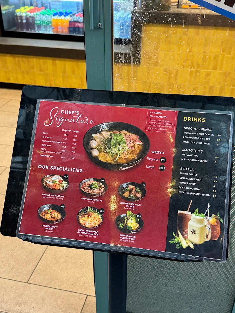Menu, Old Man Pho Emporium - Vietnamese Restaurant