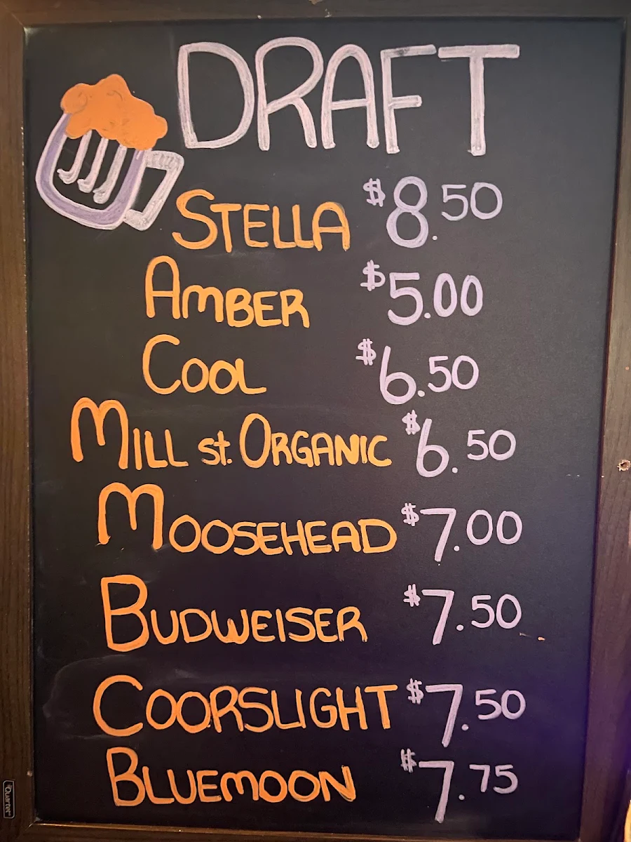 Menu, Mimico Pub & Grill