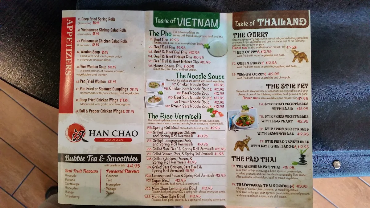 Menu, Han Chao, Taste of Asia