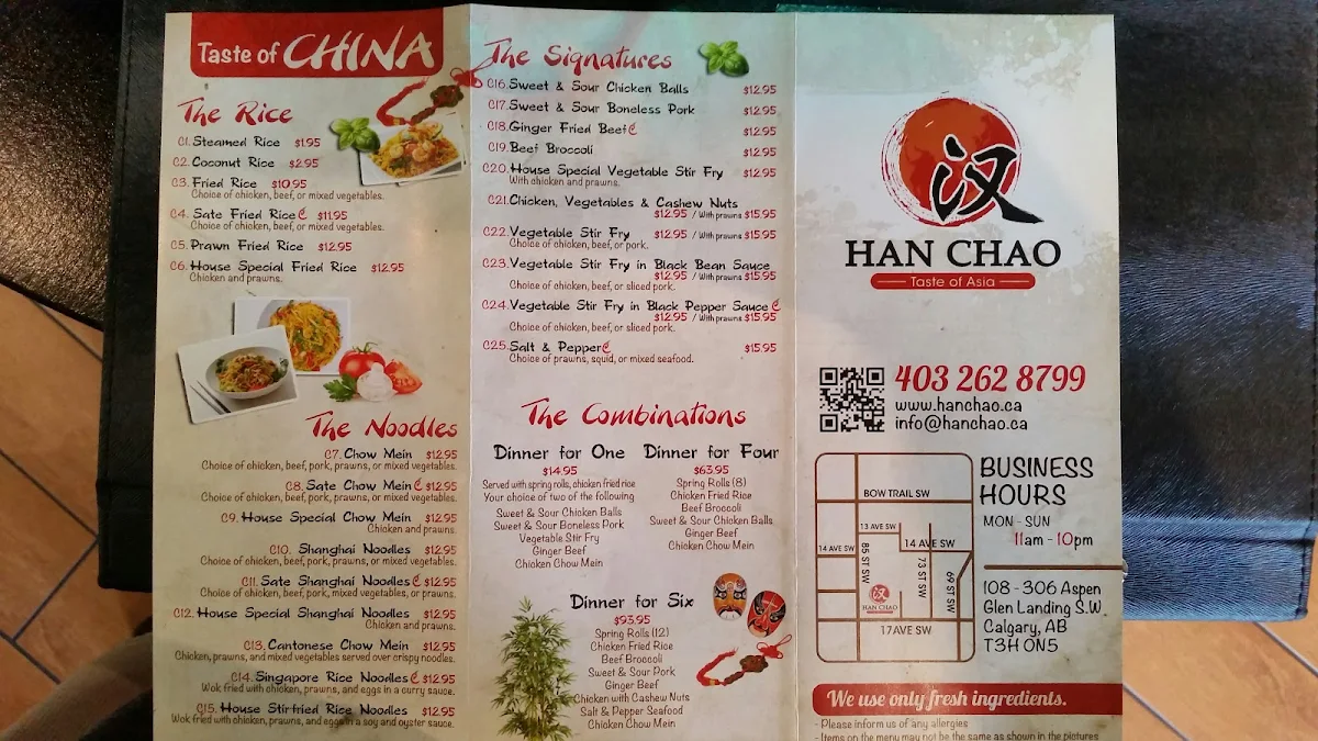 Menu, Han Chao, Taste of Asia