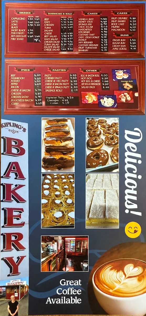 Menu, Kiplings Bakery