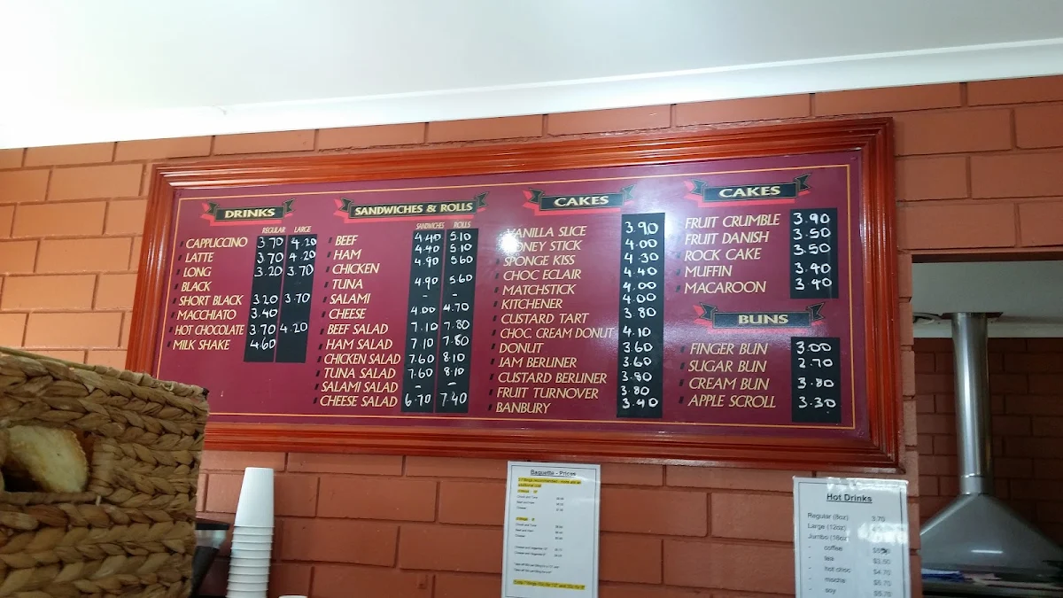 Menu, Kiplings Bakery