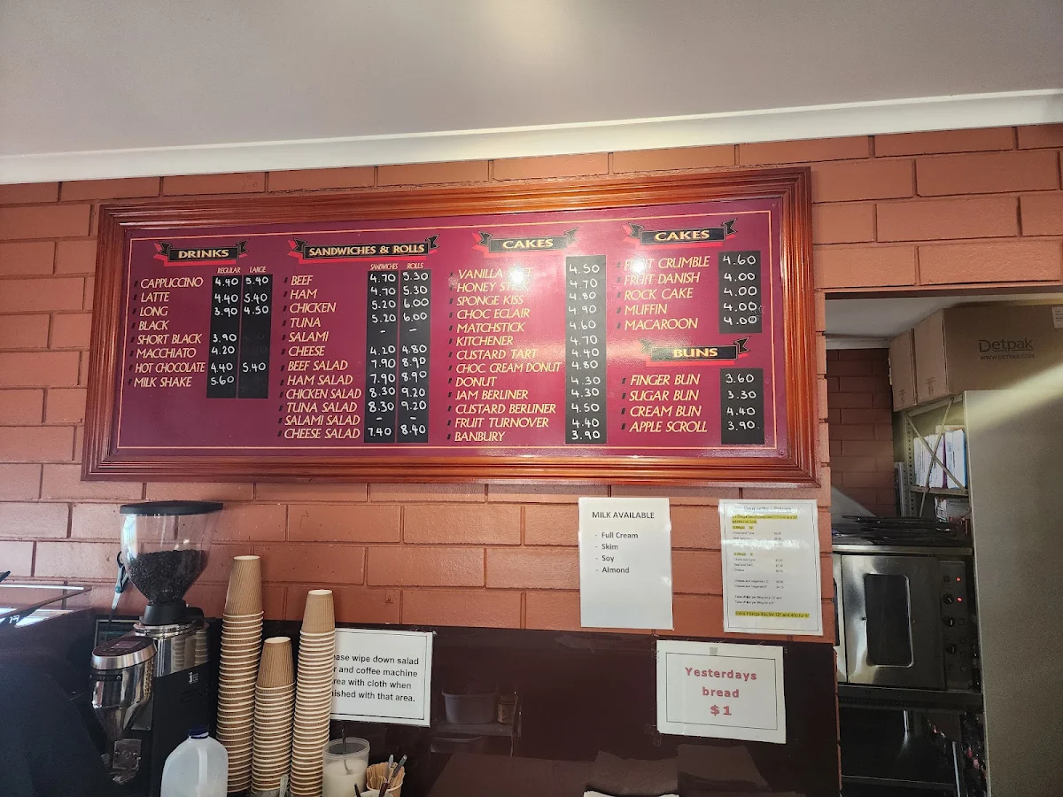Menu, Kiplings Bakery