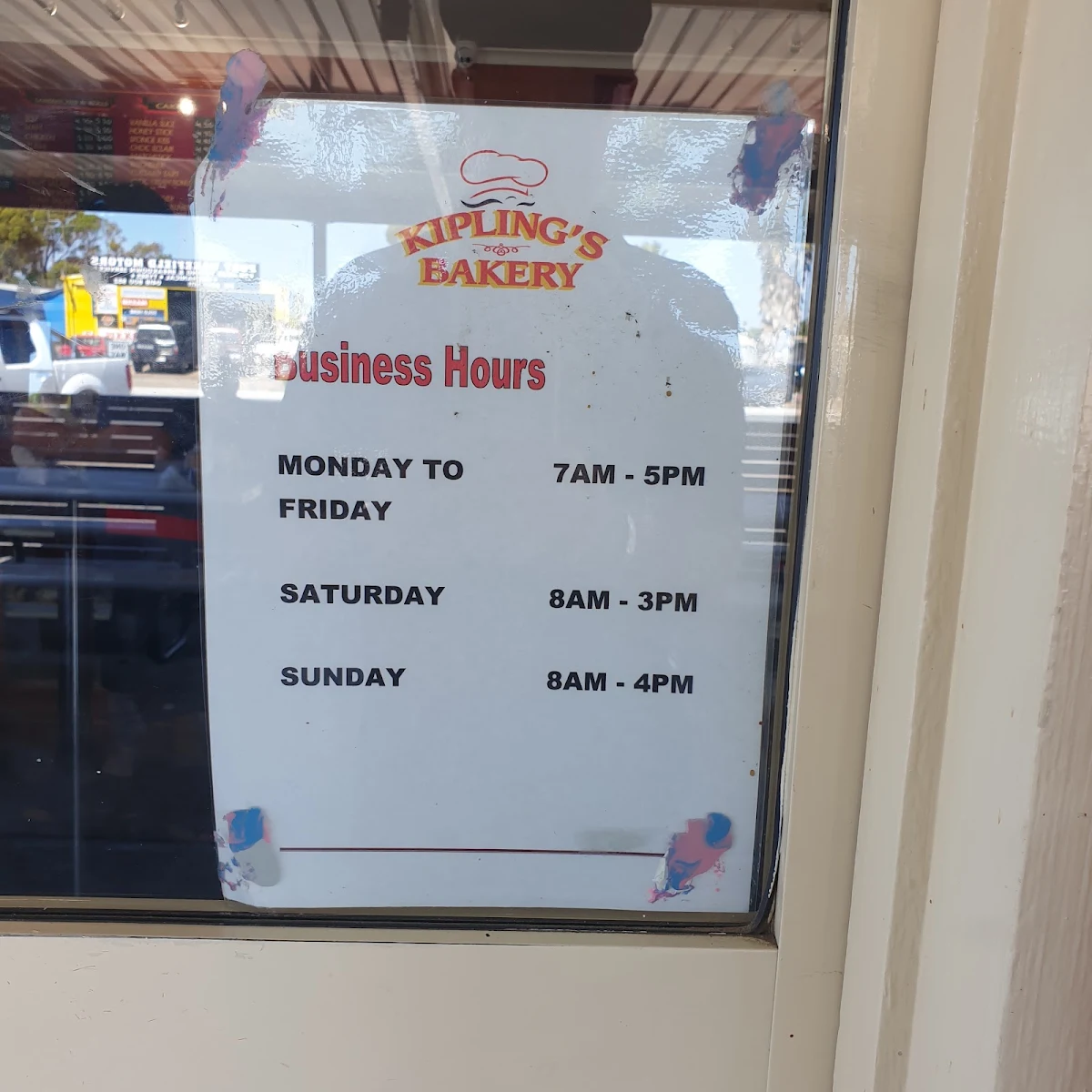 Menu, Kiplings Bakery
