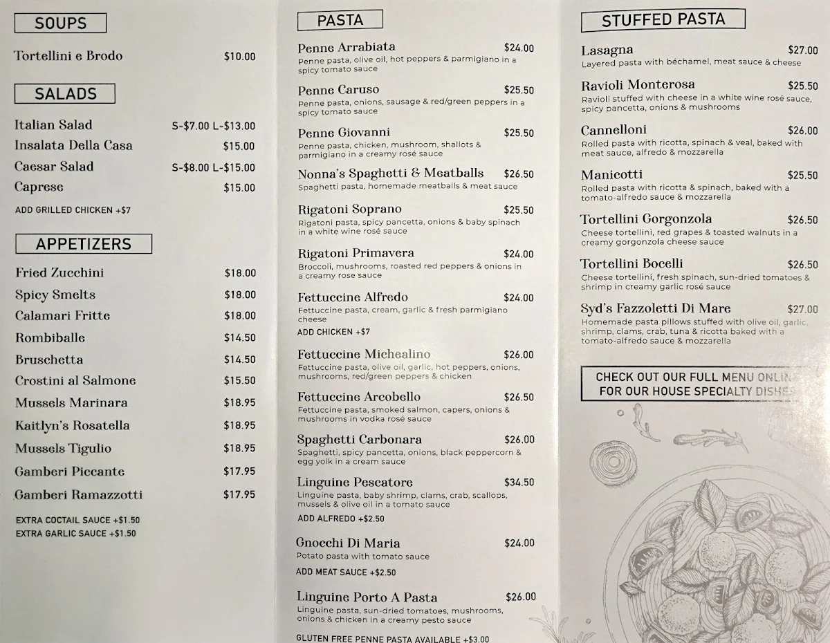 Menu, Porto A Casa