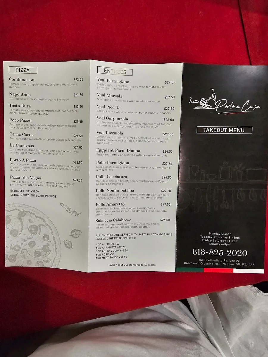 Menu, Porto A Casa