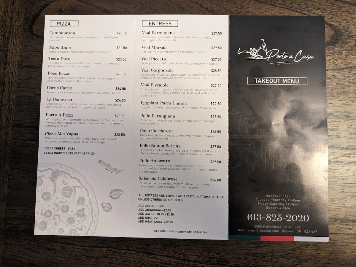 Menu, Porto A Casa