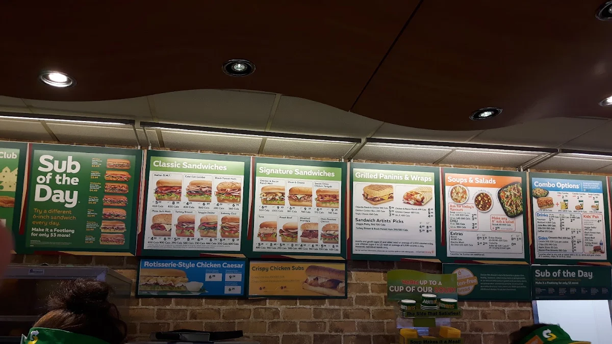 Menu, Subway