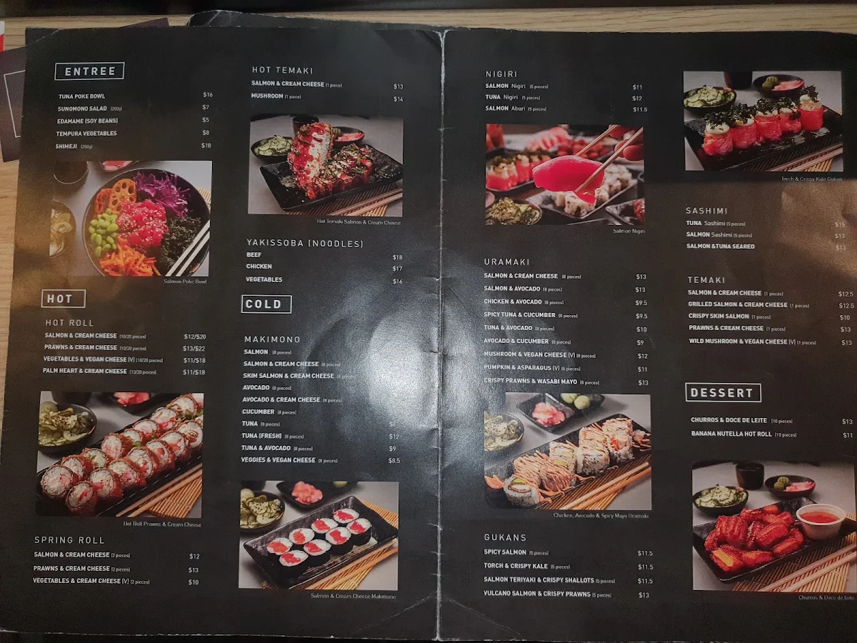 Menu, Munchies Sushi Bondi Junction