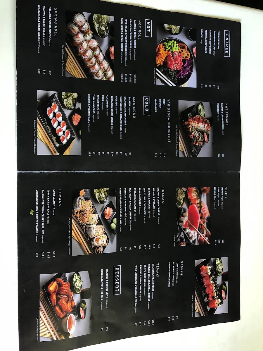 Menu, Munchies Sushi Bondi Junction