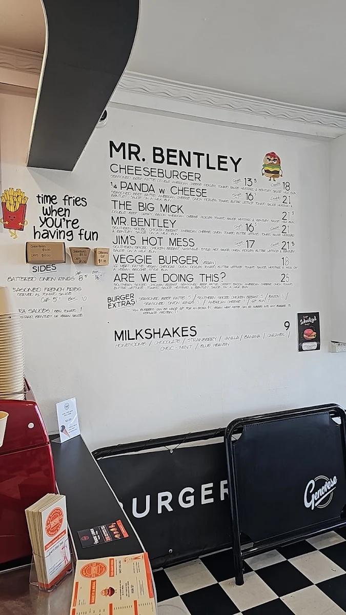 Menu, Mr. Bentley