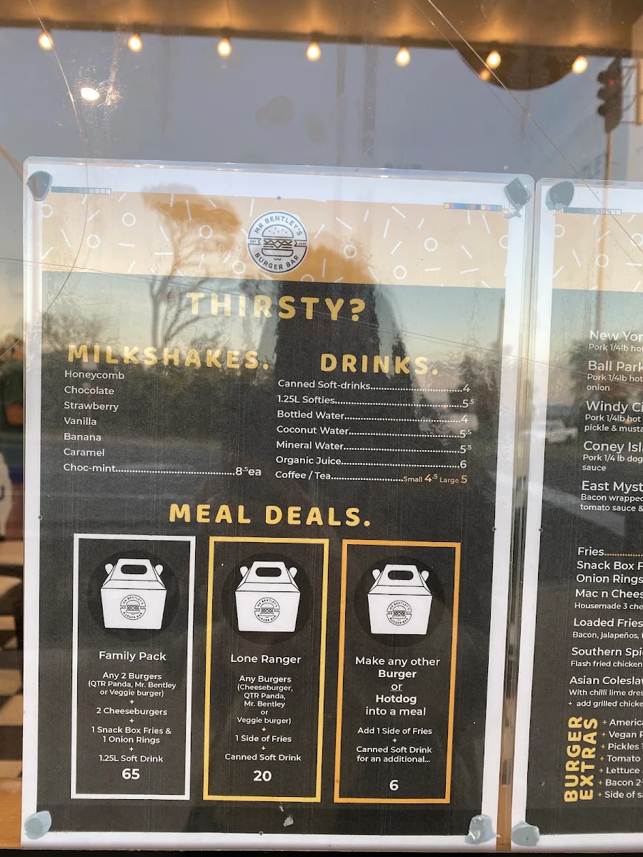 Menu, Mr. Bentley