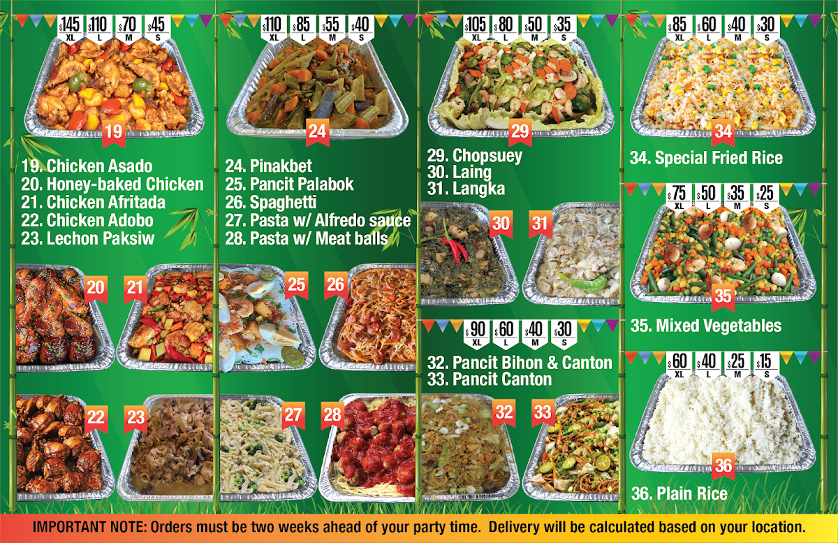 Menu, The best original boy litson