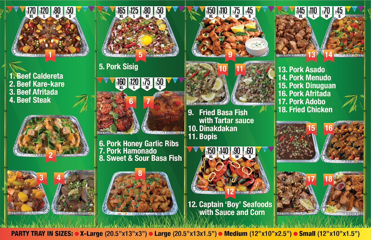 Menu, The best original boy litson