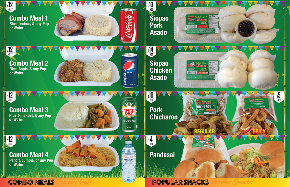Menu, The best original boy litson