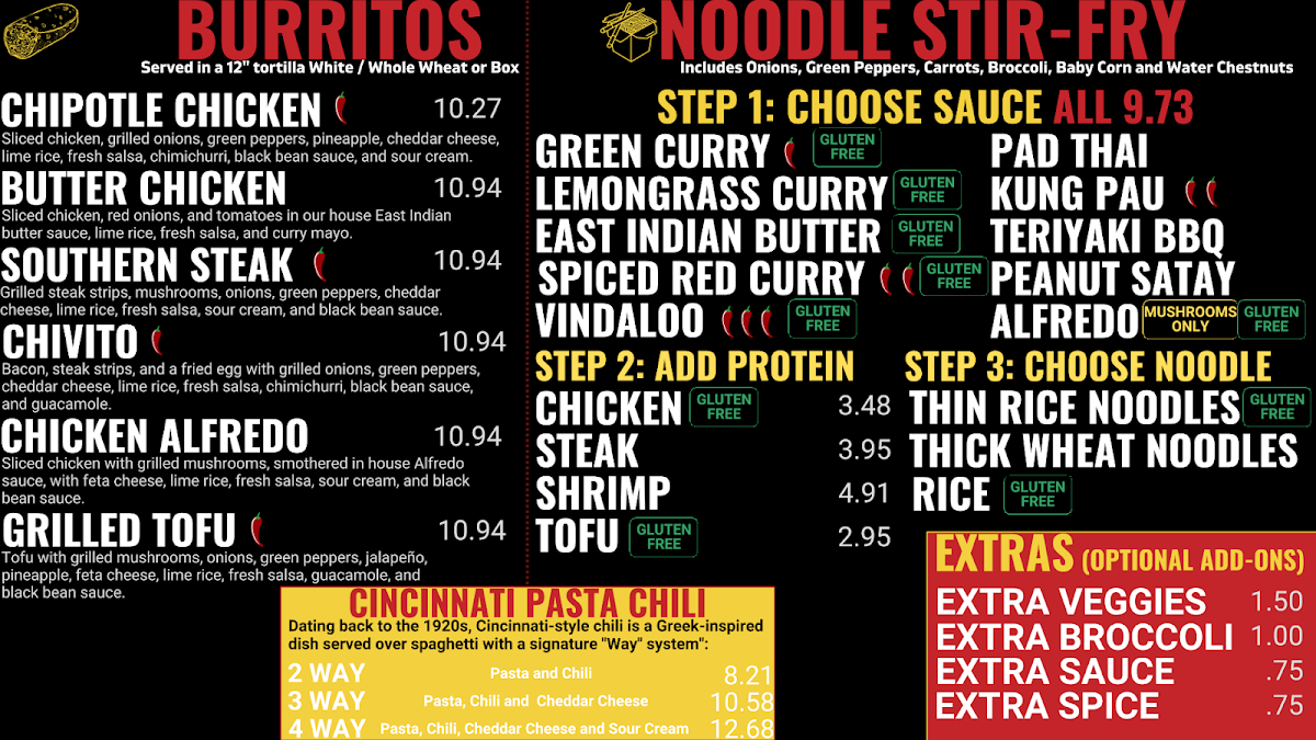 Menu, Bodegoes Cityplace