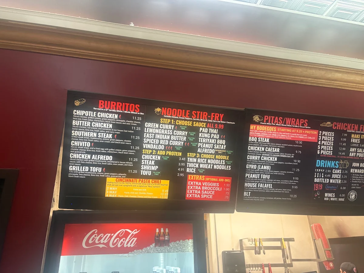 Menu, Bodegoes Cityplace