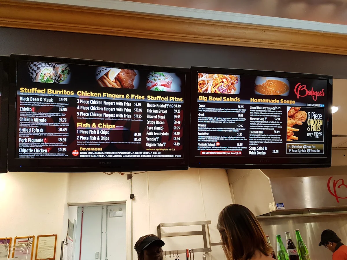 Menu, Bodegoes Cityplace