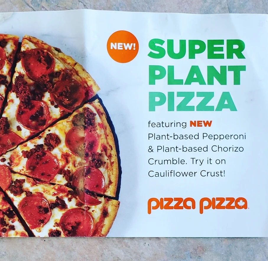 Menu, Pizza Pizza